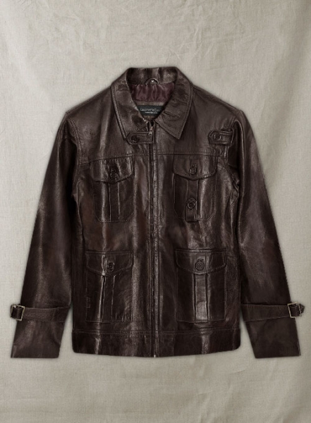 Dk Brown The Expendables Jason Statham Leather Jack - M Regular