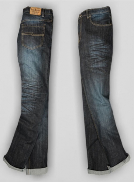 Deadly Dark Blue Hard Washed Jeans Scrape Whisked - Look # 320