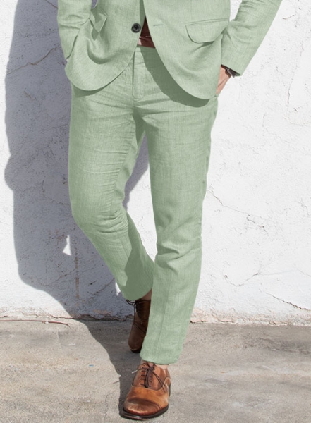 Tropical Sea Green Cotton Linen Pants