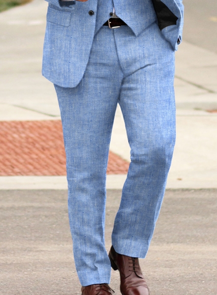 Italian Nile Blue Linen Pants