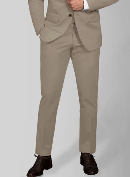 Italian Stone Khaki Cotton Stretch Suit