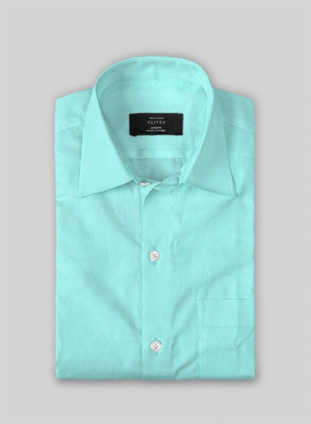 Aqua Blue Stretch Poplene Shirt