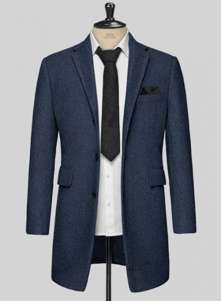 Empire Blue Tweed Overcoat