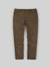 Kids Brown Feather Cotton Canvas Stretch Jeans