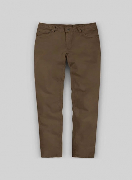 Kids Brown Feather Cotton Canvas Stretch Jeans