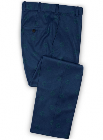 Lion Prussian Blue Wool Pants