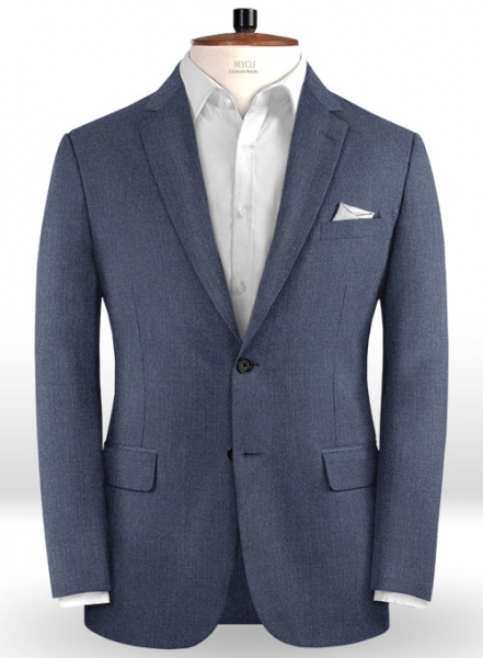Reda Steel Blue Pure Wool Suit