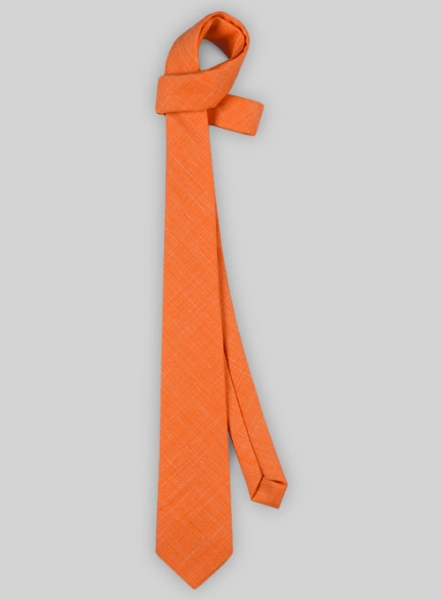 Italian Murano Wool Linen Tie - Orange