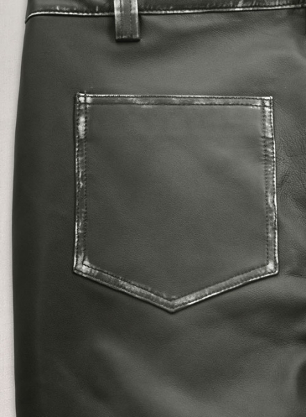Rubbed Charcoal Ricky Martin Leather Pants