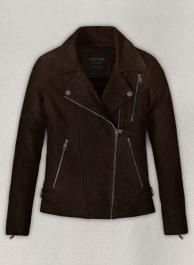 Dark Brown Suede Vanessa Hudgens Leather Jacket #3
