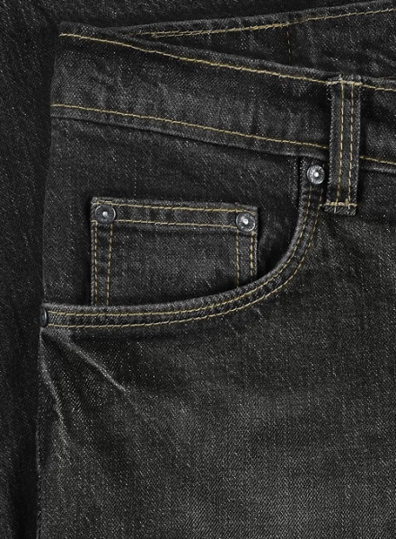 Kato Black Stretch Indigo Wash Whisker Jeans