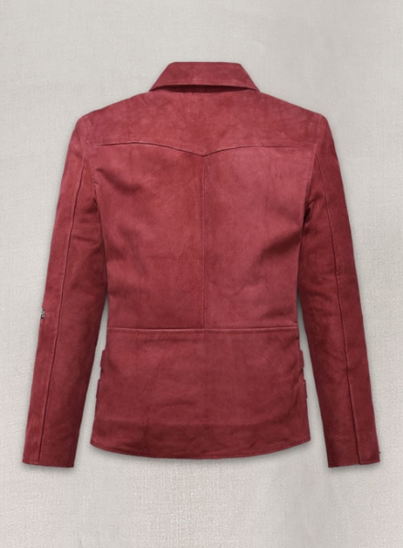 French Red Suede Leather Jacket # 903