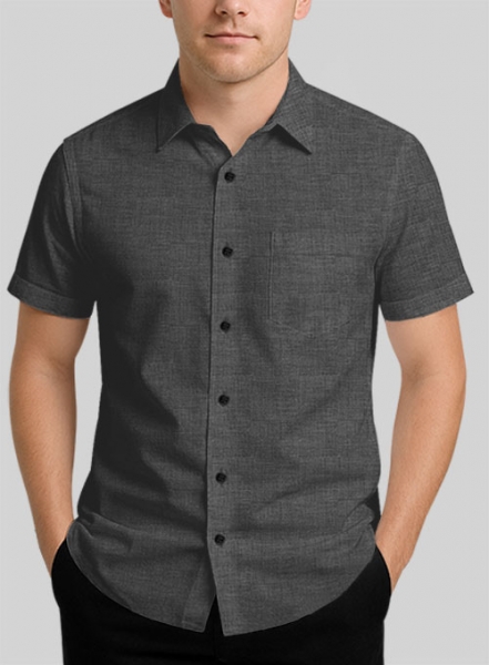 Filafil Poplene Gray Shirt - Half Sleeves