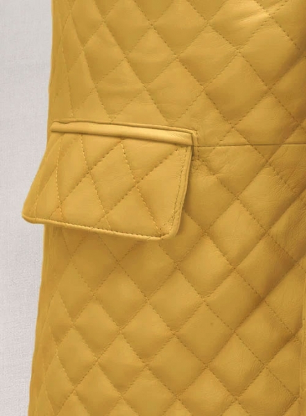 Yellow Bocelli Quilted Leather Blazer