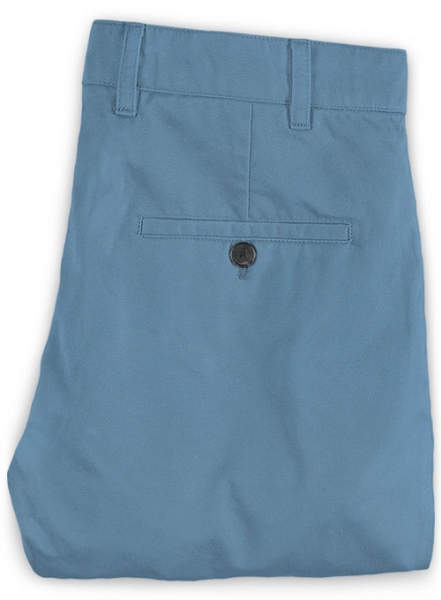 Stretch Summer Weight Saga Blue Chino Pants