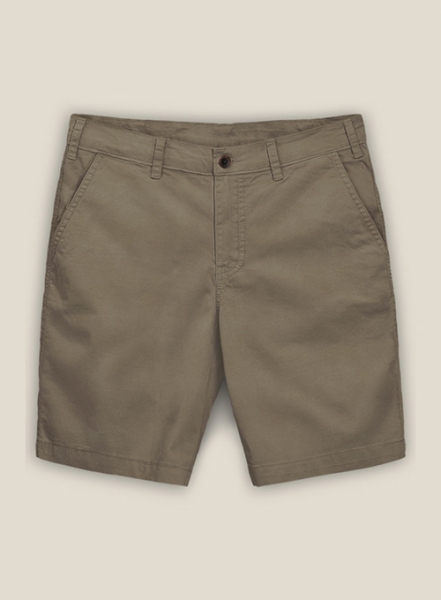 Earthy Brown Cotton Power Stretch Chino Shorts