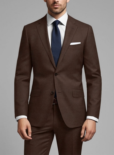 Worsted Brown Wool Suit