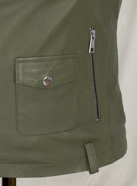 Basicallo Green Rihanna Leather Jacket #1