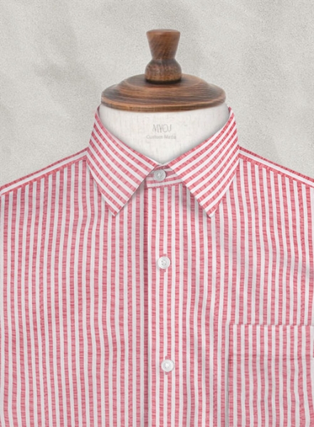 Italian Seersucker Pink Shirt