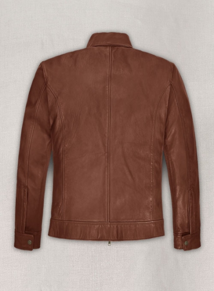 Tan Brown Washed & Wax Taylor Lautner Leather Jacket