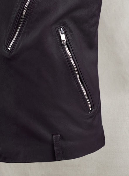 Beast Purple Biker Leather Jacket