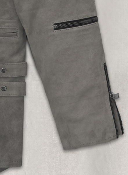 Gray Suede Leather Jacket # 903