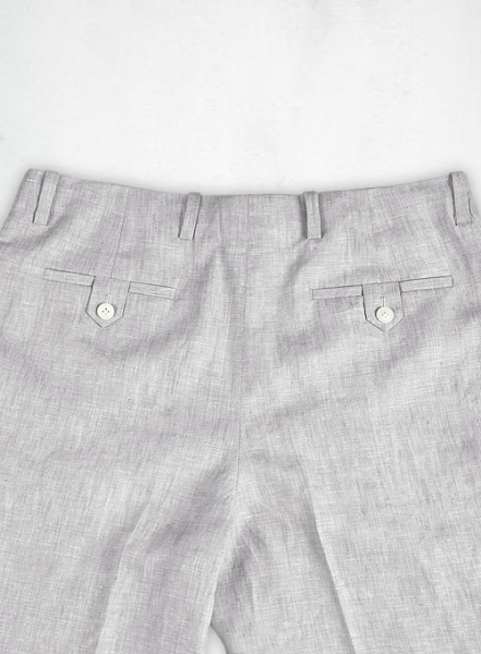 Italian Zod Light Gray Vintage Manny Linen Trousers
