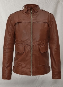 Tan Brown Leather Jacket # 602