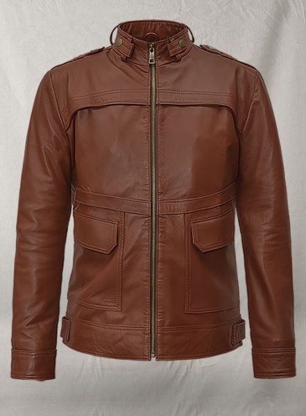 Tan Brown Leather Jacket # 602