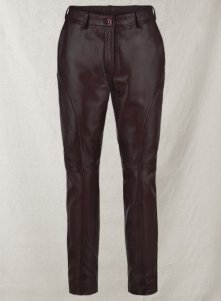 Burgundy Phoenix Leather Pants