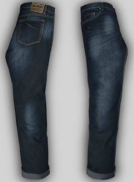 Melange Luxurious Deep Dark Blue Jeans - Treated Hard Wash