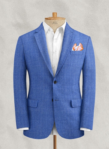 Italian Linen Milled Indigo Blue Suit