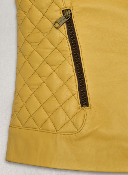Yellow Leather Jacket # 242