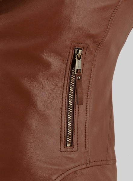 Tan Brown Jennifer Aniston Leather Jacket