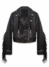 Leather Fringes Jacket #1008