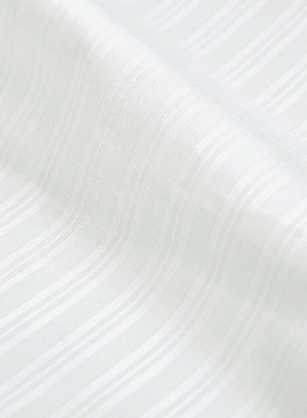 Italian Cotton Stripe Urora White Shirt - Half Sleeves