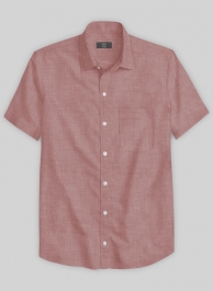 Dublin Dry Rose Linen Shirt - Half Sleeves