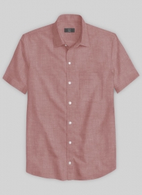 Dublin Dry Rose Linen Shirt - Half Sleeves