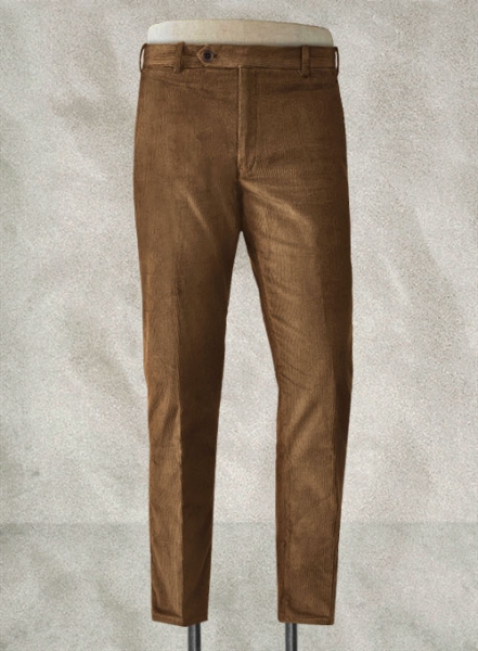 Earthy Brown Stretch Corduroy Pants