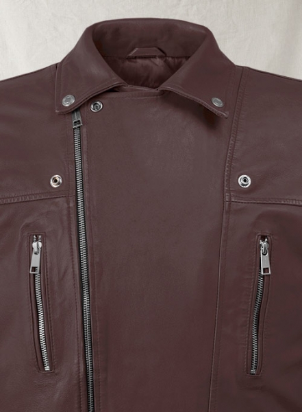 Dauntless Burgundy Biker Leather Jacket