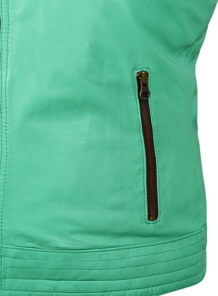 Soft Castle Green Washed & Wax Leather Jacket #707