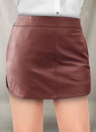 Soft Fermented Burgundy Hilary Duff Leather Skirt