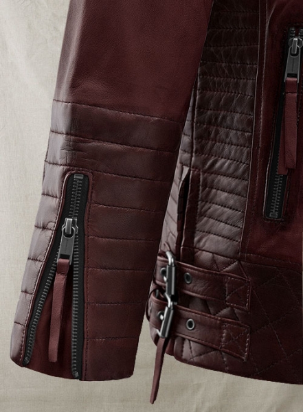Charles Burnt Wine Leather Jacket