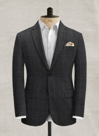 Mono Charcoal Checks Tweed Jacket