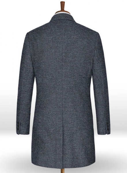 Indigo Blue Tweed Overcoat