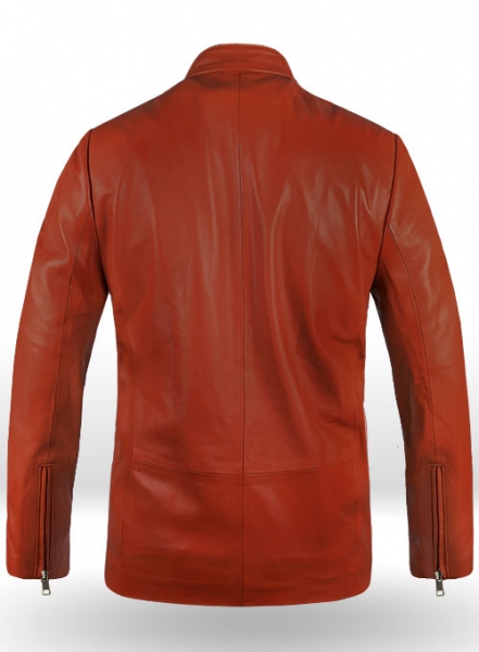 Bright Orange Leather Jacket #706