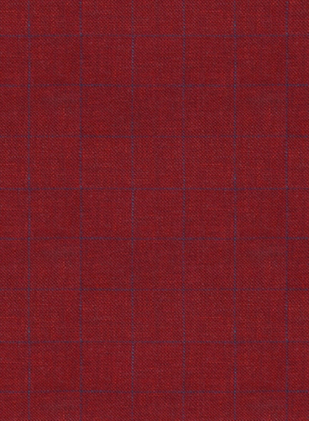 Italian Linen Tie - Cherry Red Checks