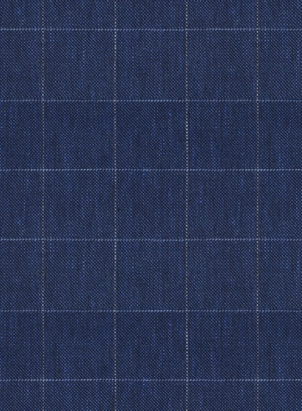 Italian Linen Oxford Blue Checks Jacket