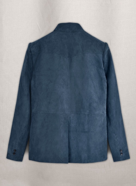 Blue Suede Western Leather Blazer
