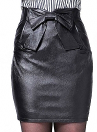 Bow Front Leather Skirt - # 412 Bow Front Leather Skirt - # 412